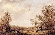 Aelbert Cuyp Meadow with Cows and Herdsmen oil